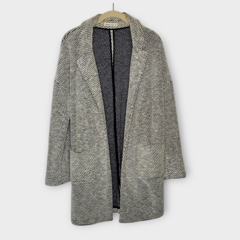 Marine Layer Birdseye Textured Open Front Coat M … - image 2